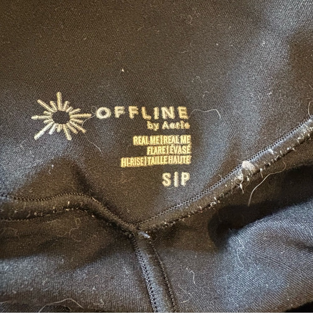 Aerie Black Real Me Flare Hi-Rise Leggings - Picture 3 of 3